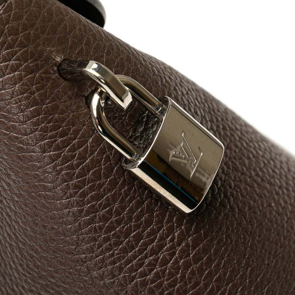 LOUIS VUITTON Authentic Brown Leather Lockit PM Bag - Picture 10 of 10